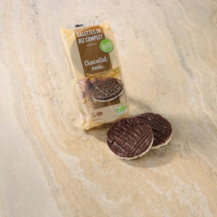 Les Galettes de riz complet au chocolat noir BIO