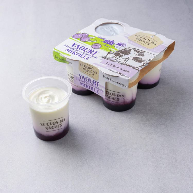 Les Yaourts brassés myrtille "Le Clos des Vaches"
