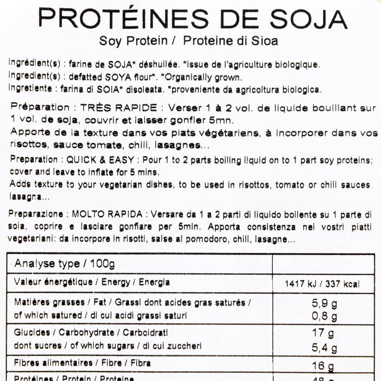 Les Protéines de soja en gros morceaux BIO