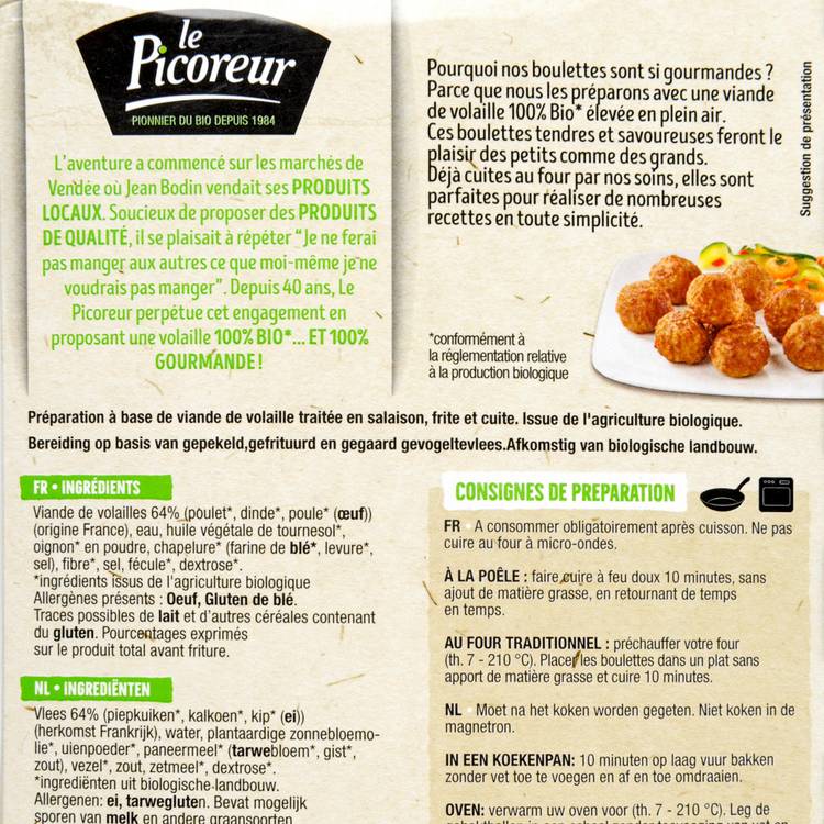 Les Boulettes de volaille BIO