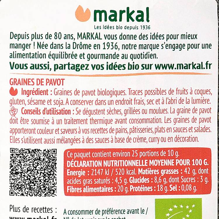 Les Graines de pavot BIO