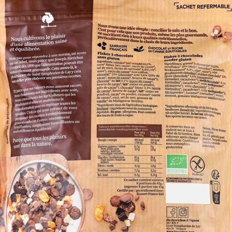 Les Corn Flakes 3 chocolats BIO et sans gluten