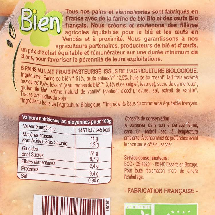 Les Pains au lait BIO