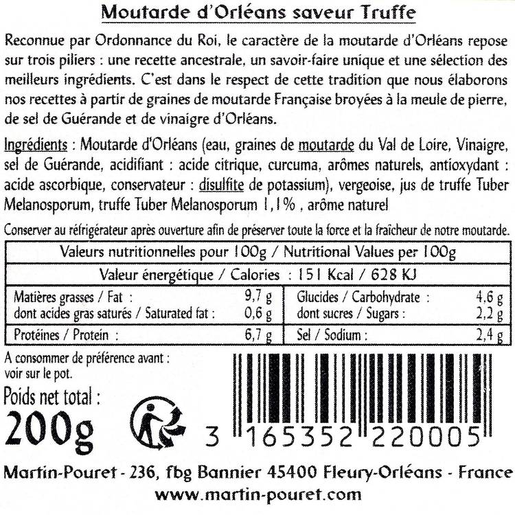 La Moutarde D'Orléans à la truffe "Martin Pouret"