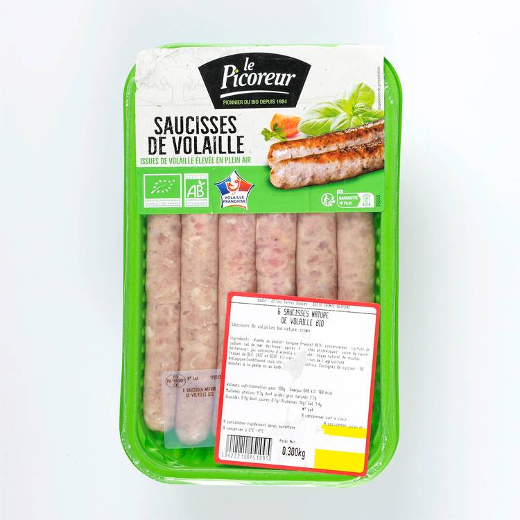 Les Saucisses de volaille BIO