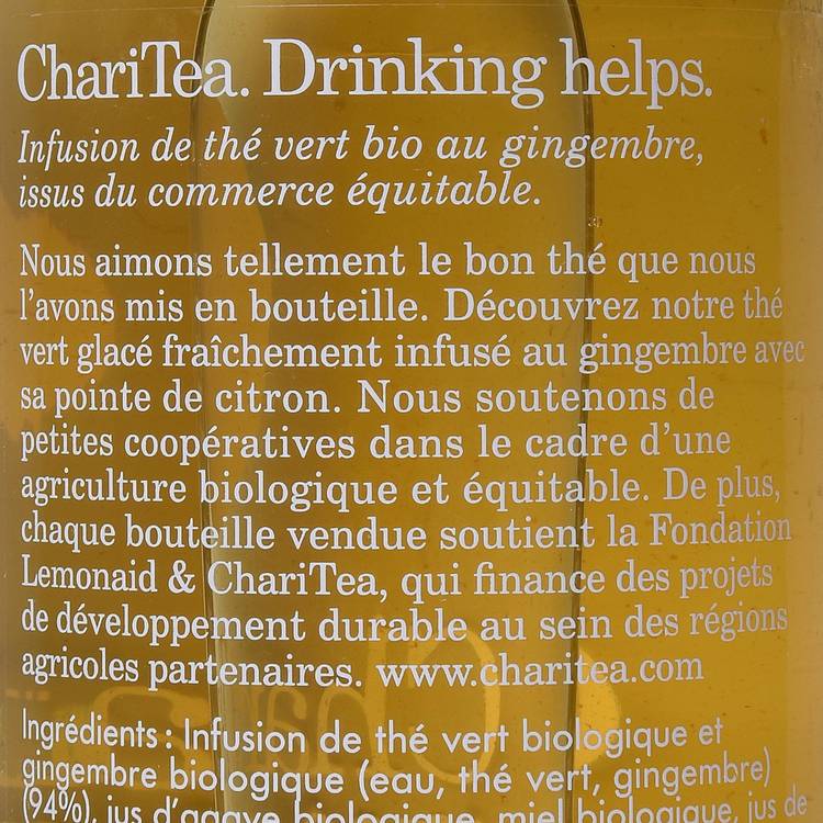 La ChariTea vert et gingembre  BIO "Lemonaid"