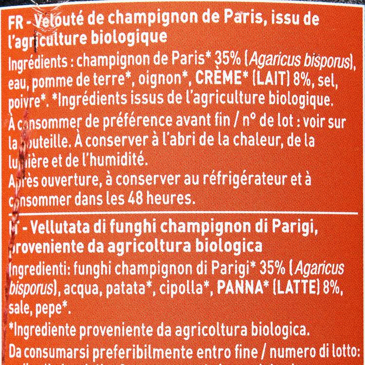 Le  Velouté de champignons BIO