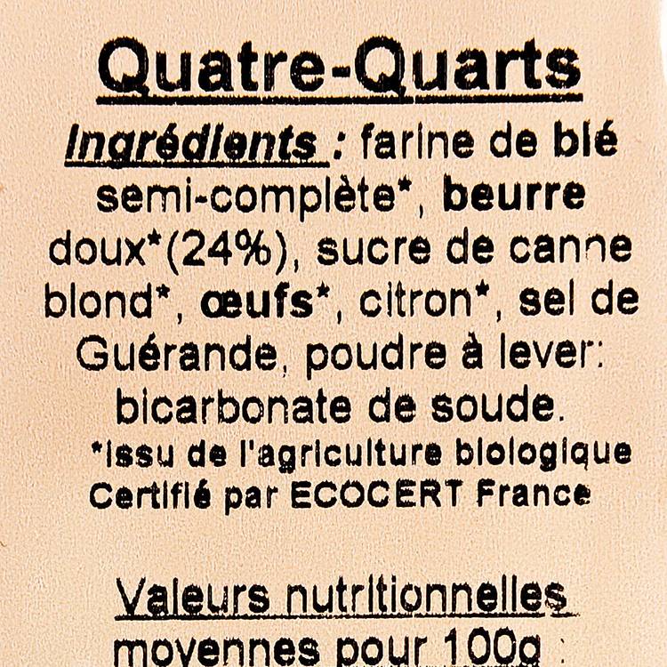 Le Quatre quarts pur beurre BIO