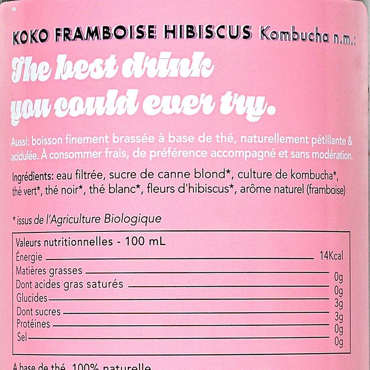 Le Kombucha framboise hibiscus BIO