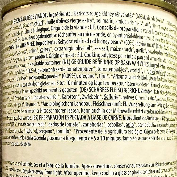 Le Chili con carne BIO