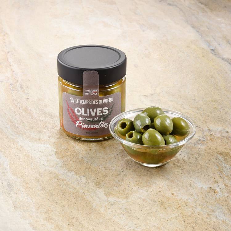 Les Olives dénoyautées pimentées BIO