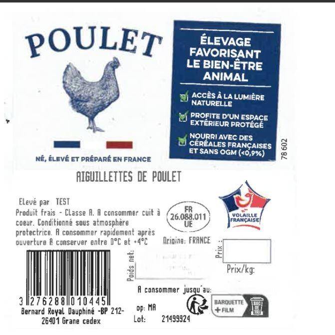 Les Aiguillettes de poulet jaune