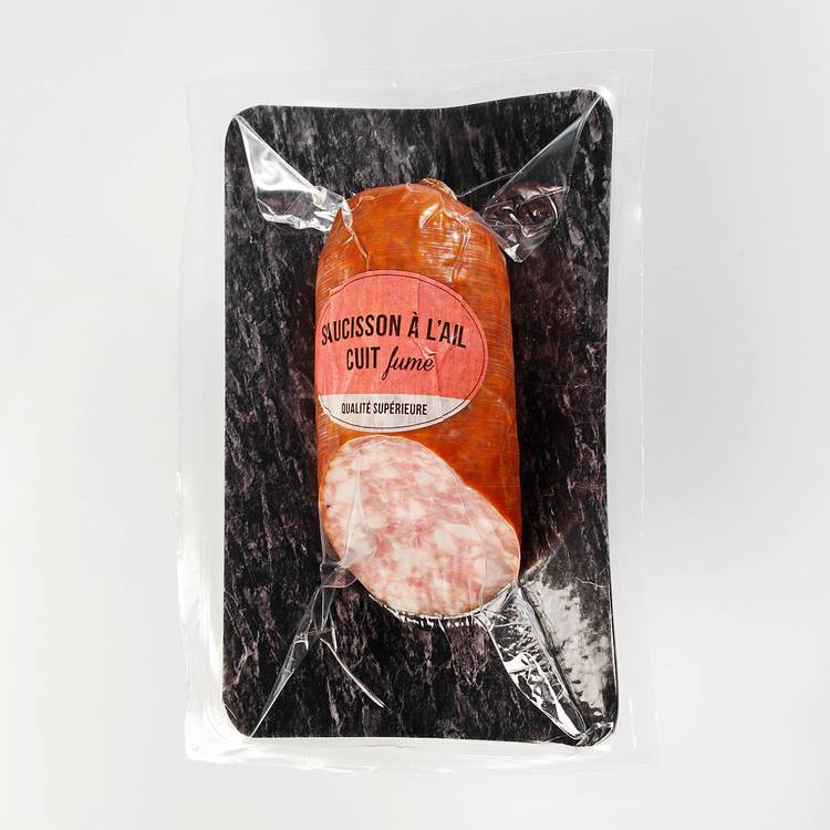 Le Saucisson pur porc cuit à l'ail fumé