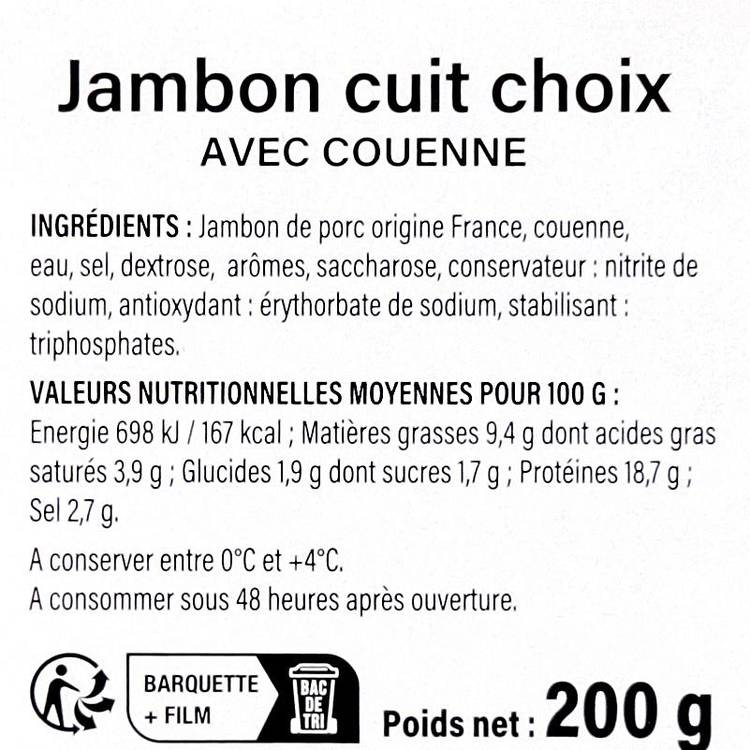 Le Jambon cuit à griller