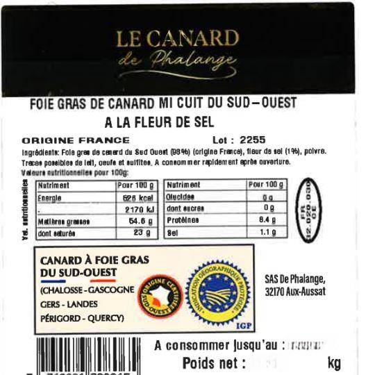Le Foie gras de canard entier mi-cuit à la fleur de sel