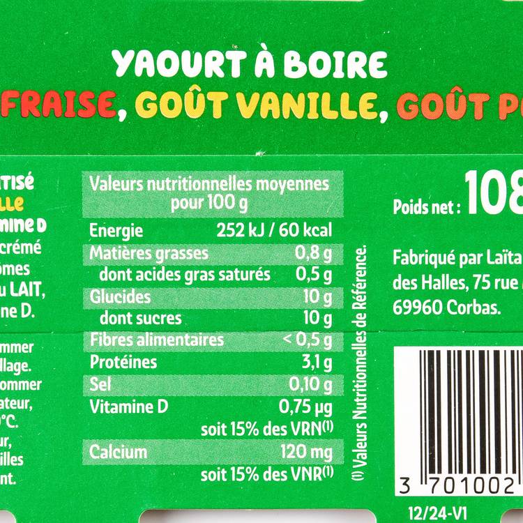 Les Yaourts à boire panachés