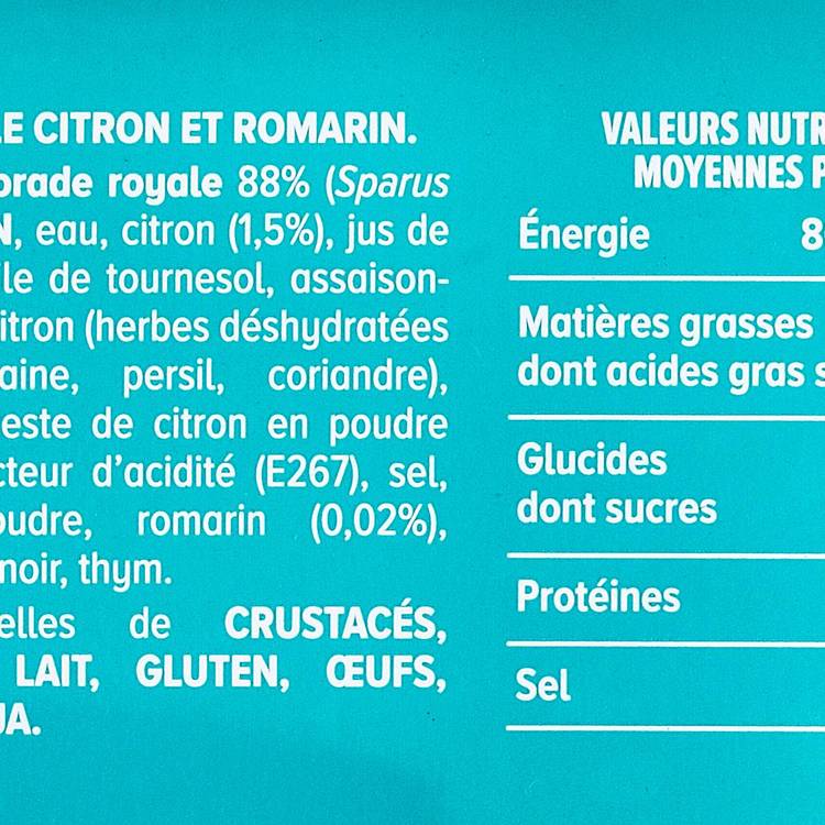 La Daurade royales marinée au citron et romarin
