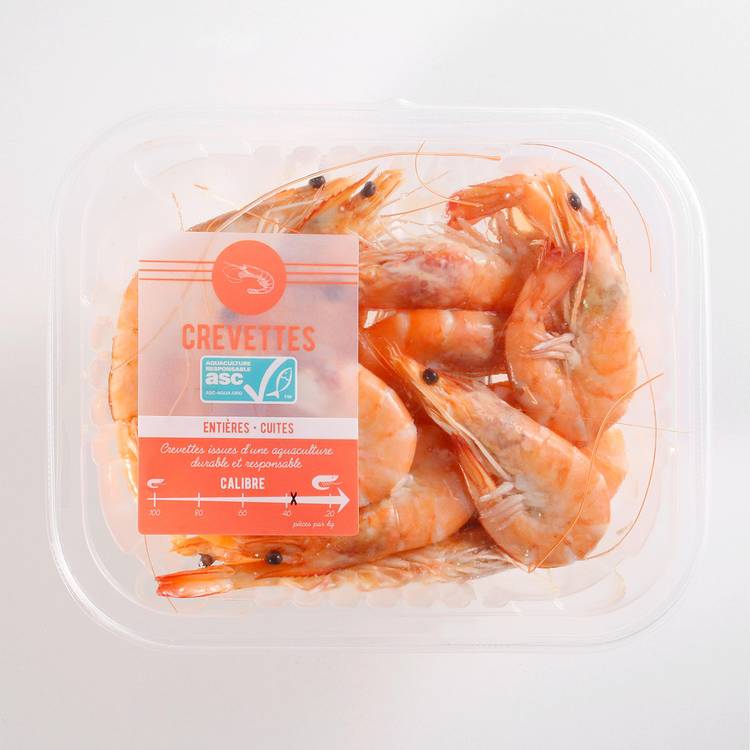 Les Crevettes cuites 30/40 ASC